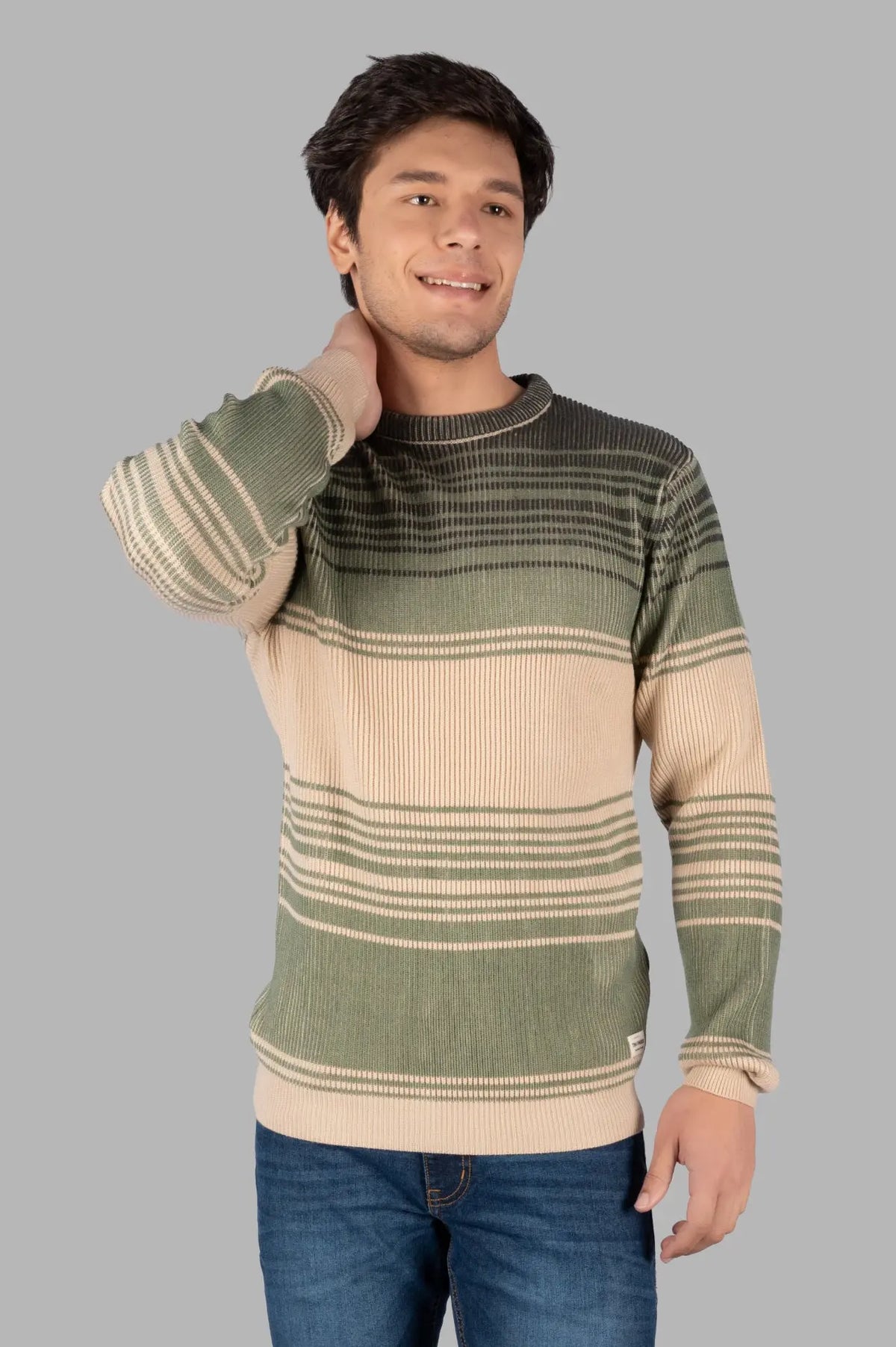 Green Classic Striped Pullover Tim Paris