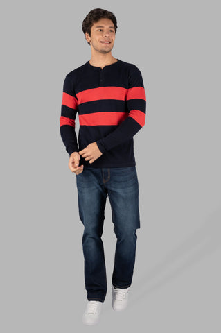 Round Neck Navy Pullover Tim Paris