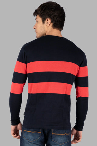 Round Neck Navy Pullover Tim Paris