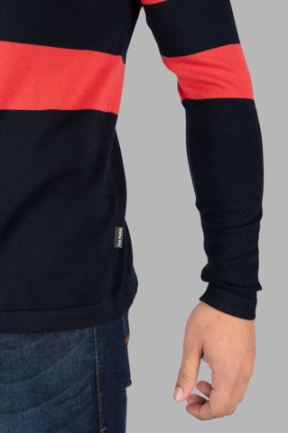 Round Neck Navy Pullover Tim Paris