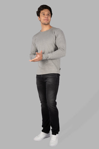 Light Grey Round Neck Pullover Tim Paris