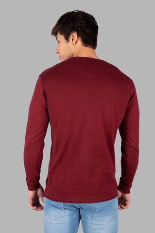 Wine Round Neck Pullover Tim Paris