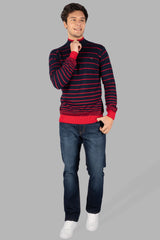 Navy Blue Mock Neck Pullover