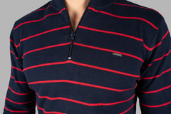 Navy Blue Mock Neck Pullover