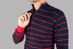 Navy Blue Mock Neck Pullover