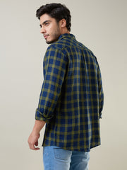 Blue Checkered Regular Fit Shirt