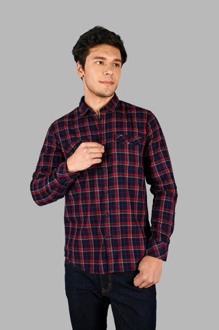 Red Checked Regular Fit Shirt Tim Paris