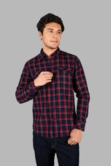 Red Checked Regular Fit Shirt