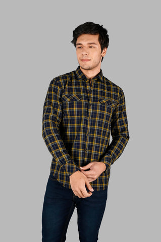 Yellow Checked Shirt Tim Paris