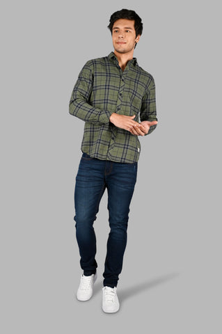 Green Plaid Check Shirt Tim Paris