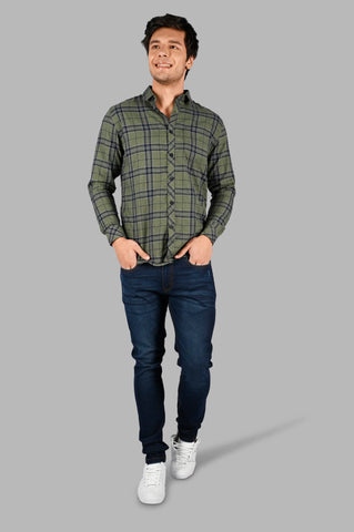 Green Plaid Check Shirt Tim Paris