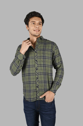 Green Plaid Check Shirt Tim Paris
