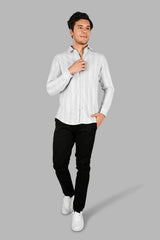 Grey Striped Slim Fit Shirt