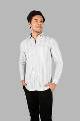 Grey Striped Slim Fit Shirt