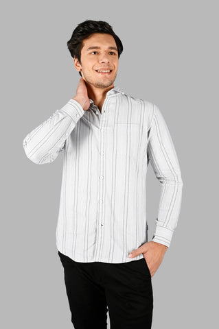 Grey Striped Slim Fit Shirt Tim Paris
