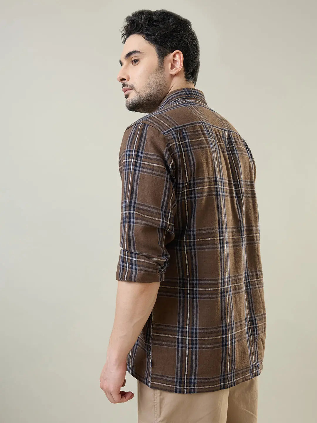 Green Checkered Regular Fit Shirt TIM PARIS