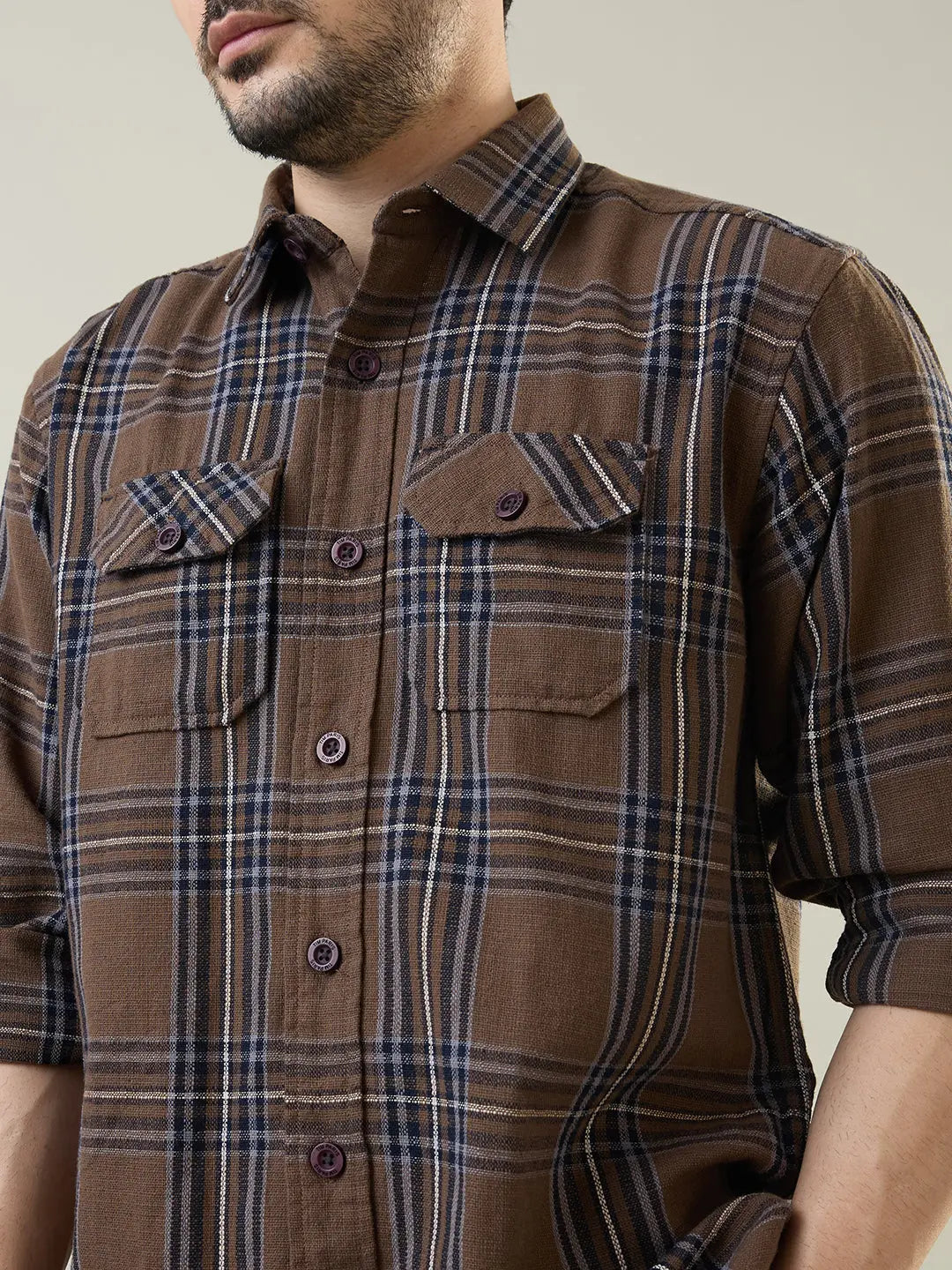 Green Checkered Regular Fit Shirt TIM PARIS