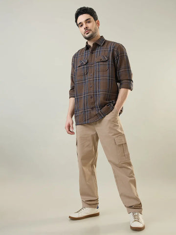 Green Checkered Regular Fit Shirt TIM PARIS