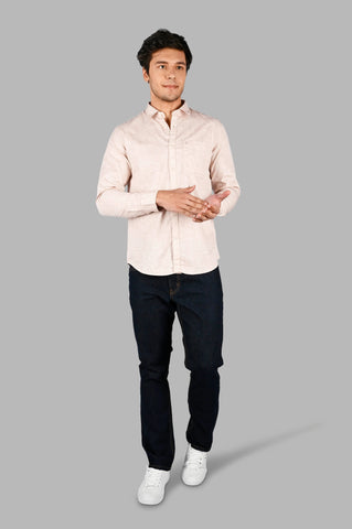 Peach Printed Casual Shirt Tim Paris
