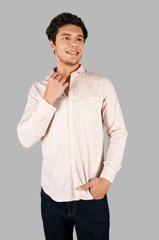Peach Printed Casual Shirt Tim Paris