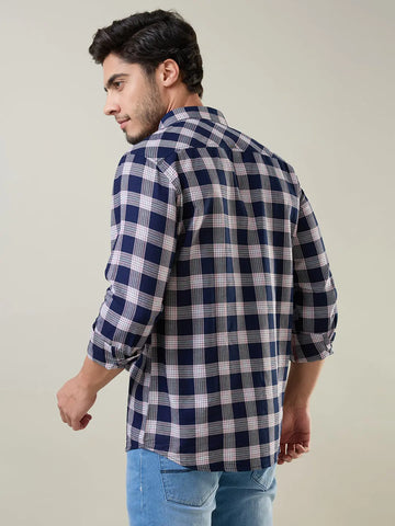 Pink Checkered Regular Fit Shirt TIM PARIS