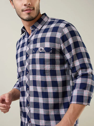 Pink Checkered Regular Fit Shirt TIM PARIS