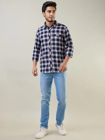 Pink Checkered Regular Fit Shirt TIM PARIS