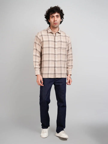 Brown Check Shirt Tim Paris