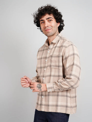 Brown Check Shirt Tim Paris
