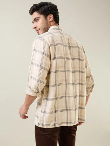 Off White Checkered Shirt Tim Paris