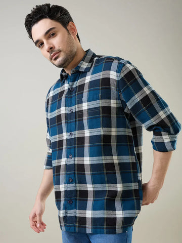 Blue Solid Regular Fit Shirt Tim Paris