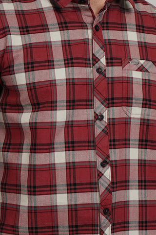 Maroon Check Shirt Tim Paris