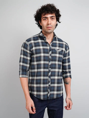 Teal Check Shirt Tim Paris