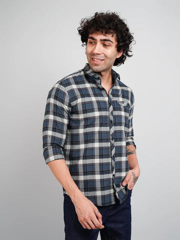 Teal Check Shirt Tim Paris