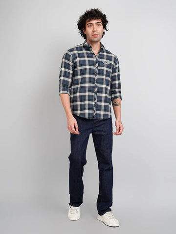 Teal Check Shirt Tim Paris