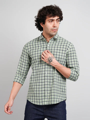 Green Check Shirt Tim Paris