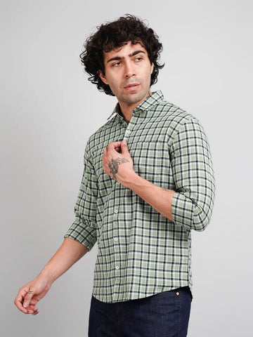 Green Check Shirt Tim Paris