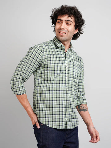 Green Check Shirt Tim Paris