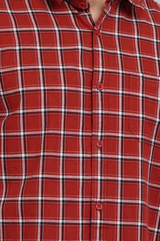 Rust Checkered Regular Fit Shirt TIM PARIS