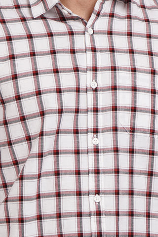 Maroon Checks Regular Fit Shirt Tim Paris