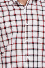 Maroon Checks Regular Fit Shirt
