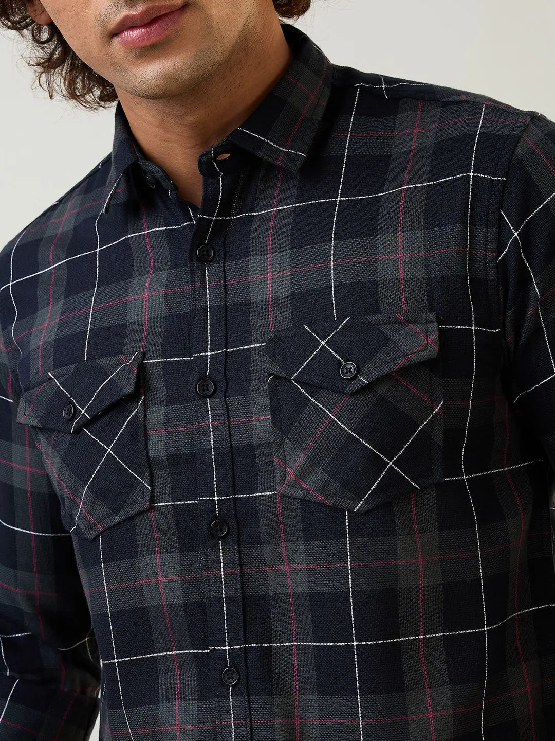 Green Checkered Regular Fit Shirt TIM PARIS
