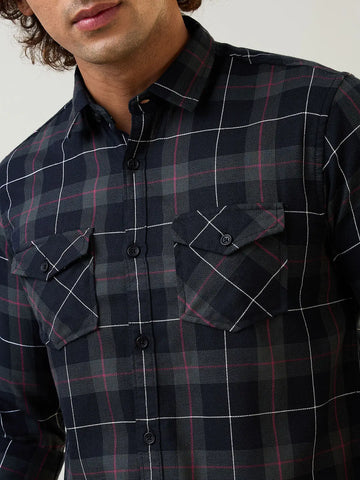 Green Checkered Regular Fit Shirt TIM PARIS