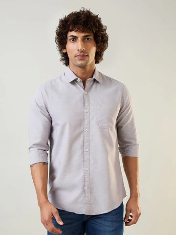 Grey Solid Shirt Tim Paris