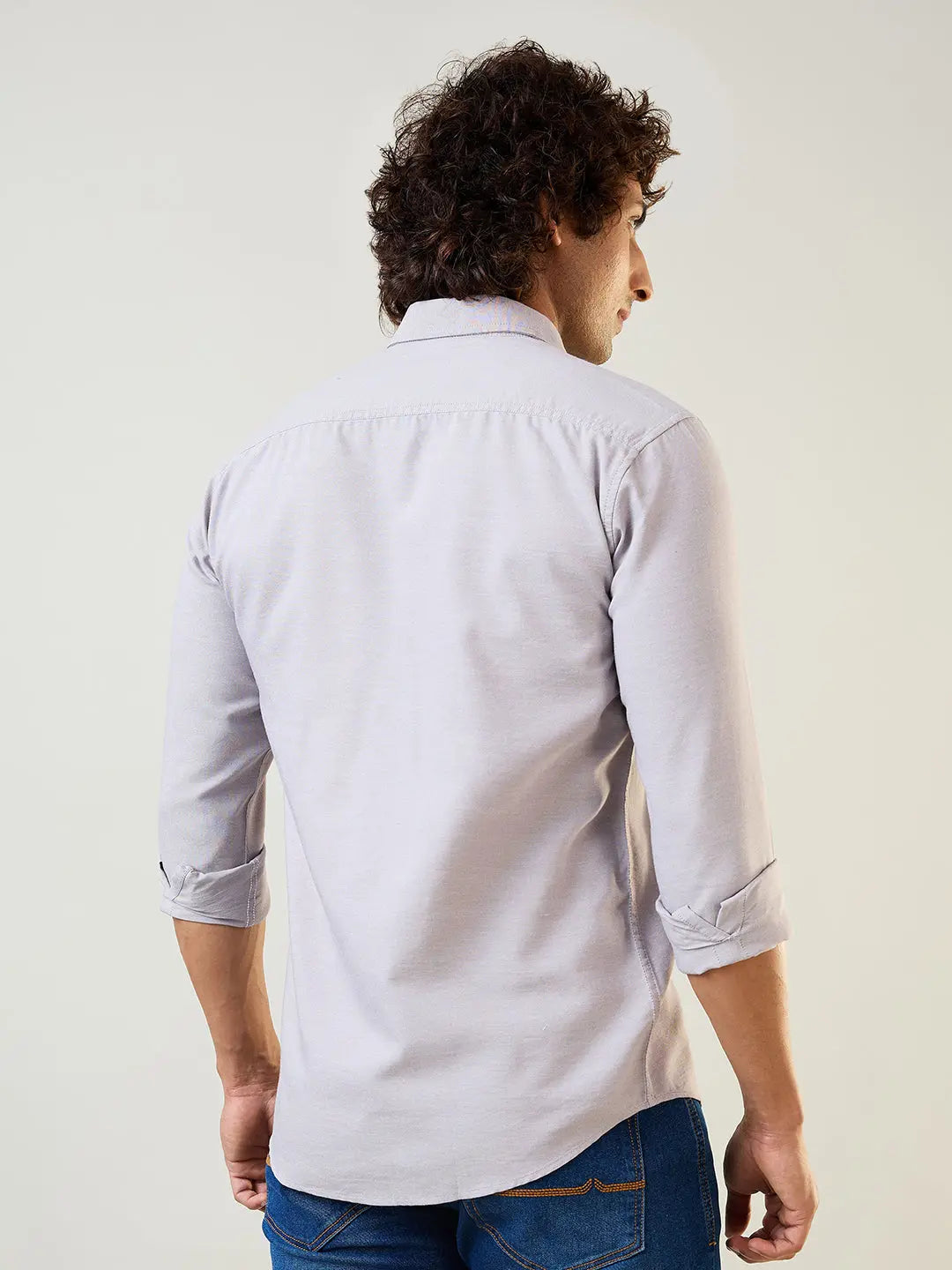 Grey Solid Shirt Tim Paris