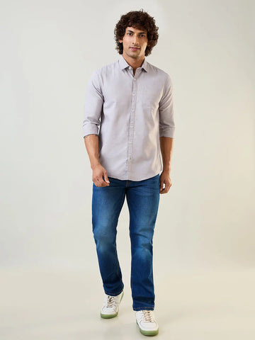 Grey Solid Shirt Tim Paris