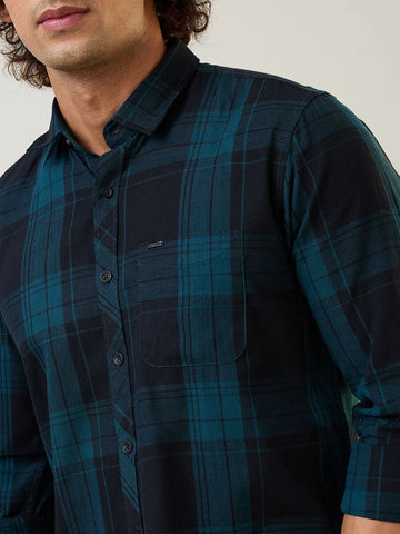 Teal Checkered Shirt Tim Paris