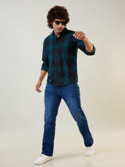 Teal Checkered Shirt