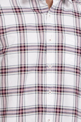 White Checkered Regular Fit Shirt Tim Paris