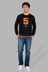 Black & Orange Printed Sweatshirt